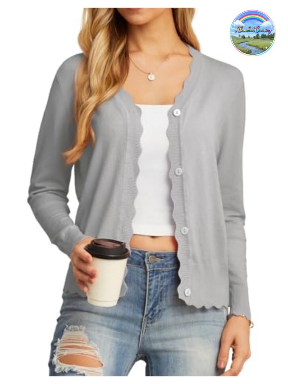 Womens Lightweight Cardigan Button Down V-Neck Long Sleeve Knit Shrug